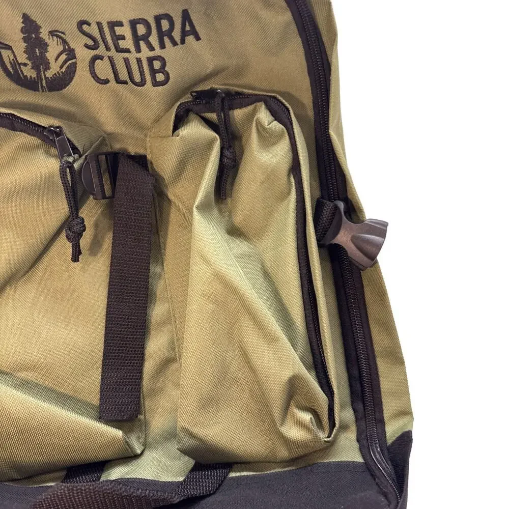 SIERRA CLUB Backpack - Lightweight Olive Green 3 Compartments New
